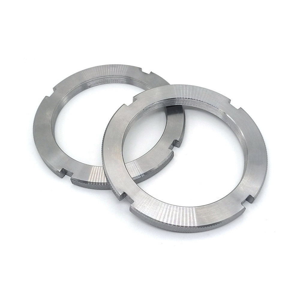 Круглые гайки с прорезями и полной резьбой