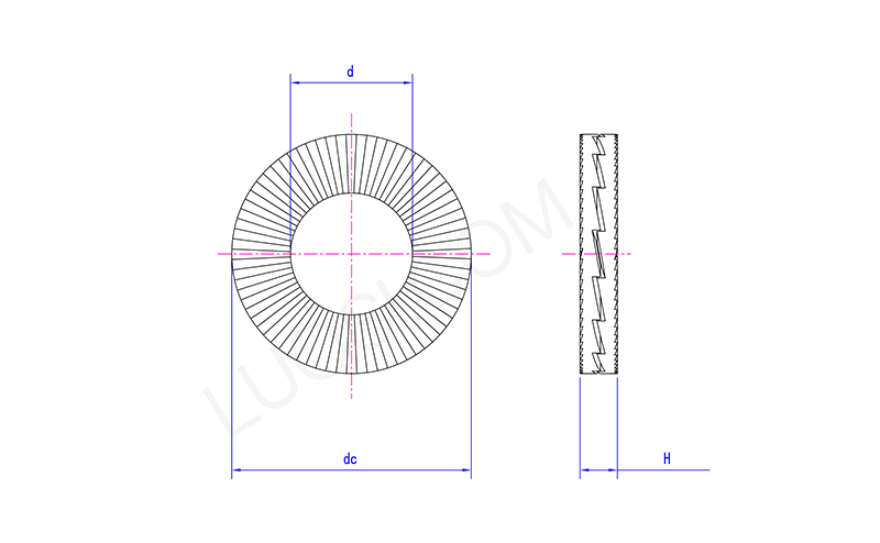 Fail Safe Double Ended Self Locking Washer