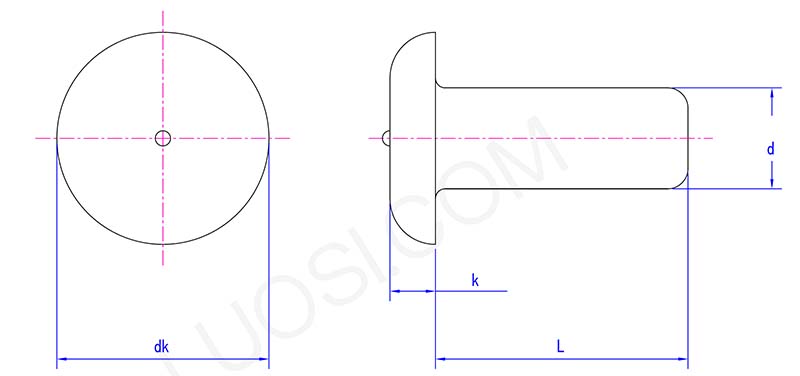 Pan Head Stud parameter Pan Head Stud parameter