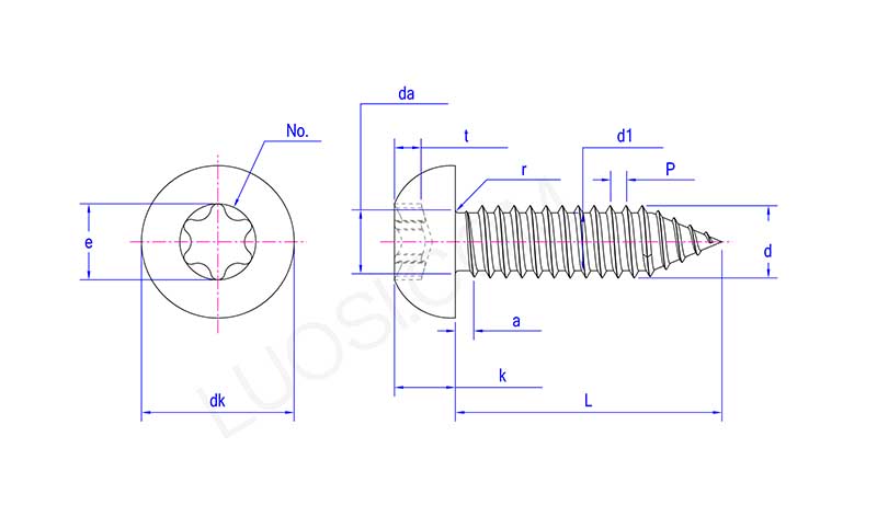 Durable 6 Lobe Pan Head Tapping Screws